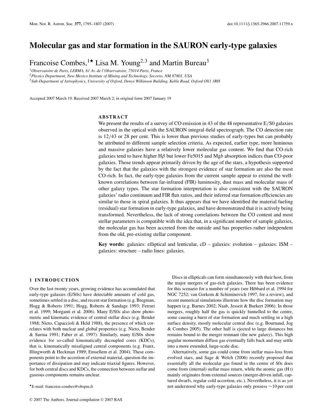 Molecular Gas and Star Formation in the SAURON Early-Type Galaxies