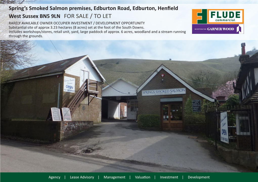 Spring's Smoked Salmon Premises, Edburton Road, Edburton, Henfield West Sussex BN5 9LN for SALE / TO