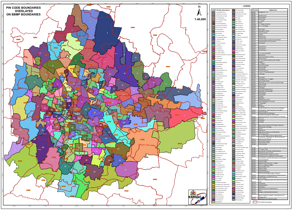 Pin Code Boundaries Overlayed on Bbmp Boundaries