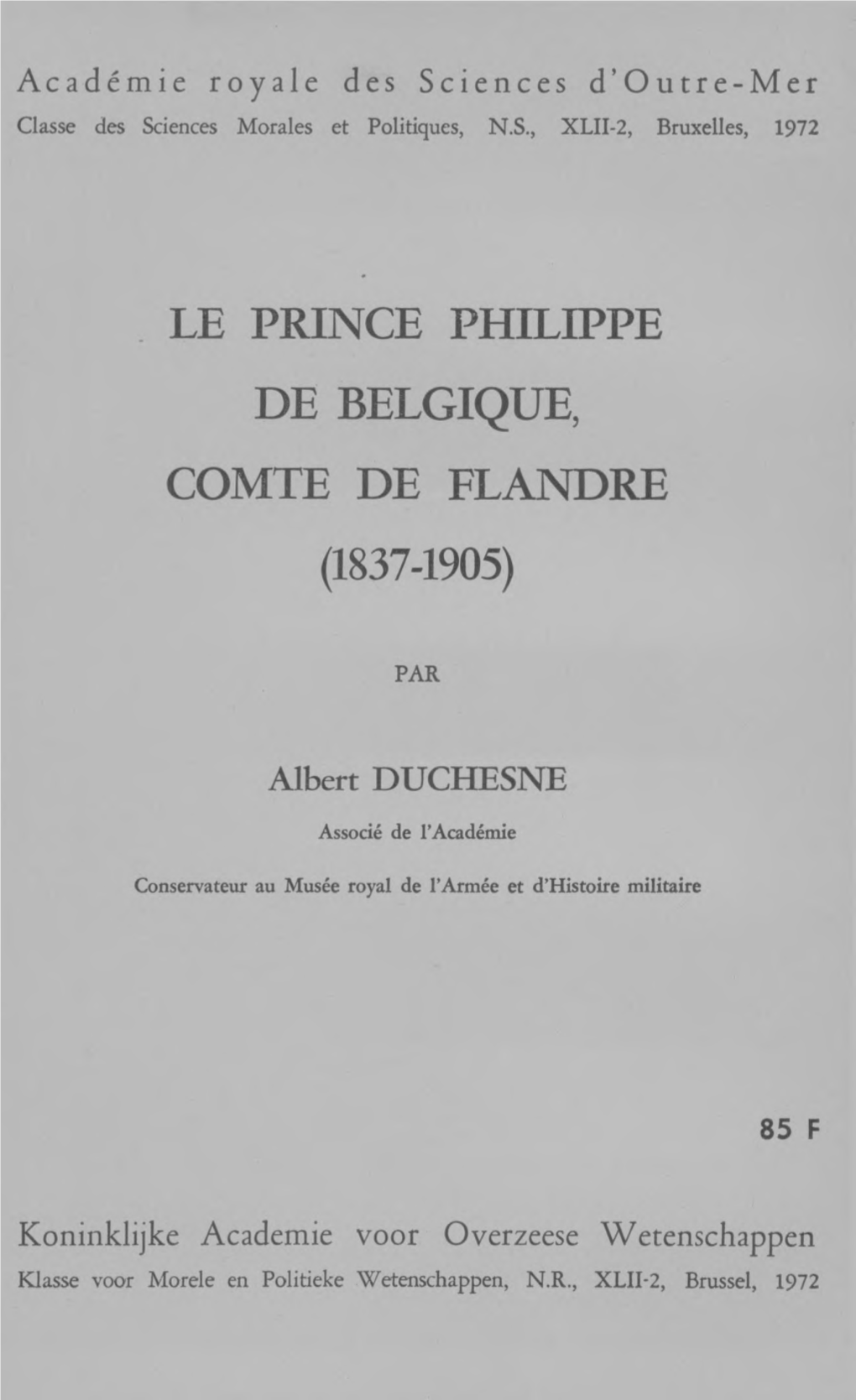 Le Prince Philippe De Belgique, Comte De Flandre (1837-1905)