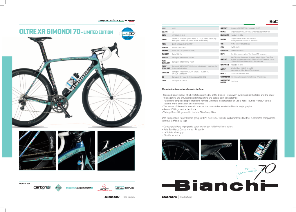 Oltre Xr Gimondi 70- Limited Edition