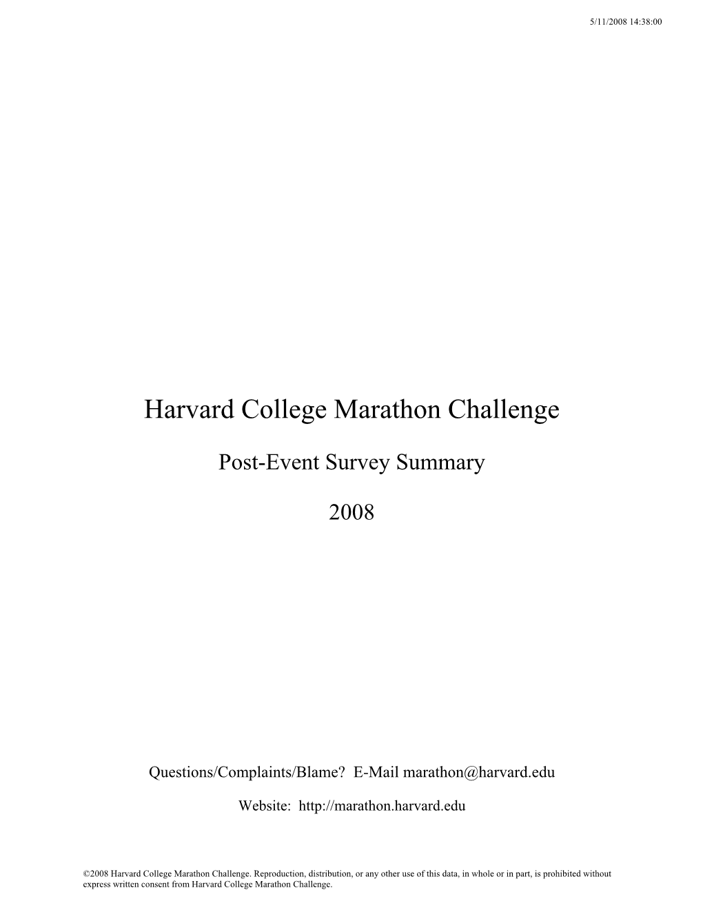 HCMC 2008 Survey Summary