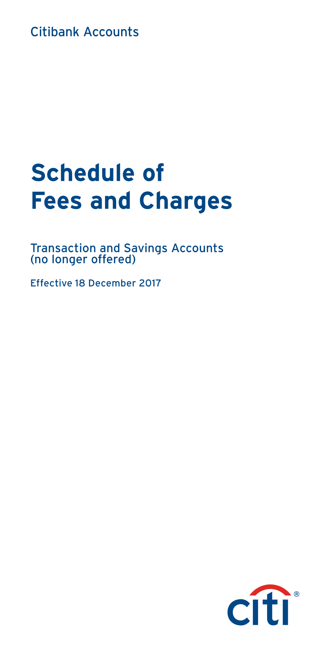 Schedule of Fees and Charges