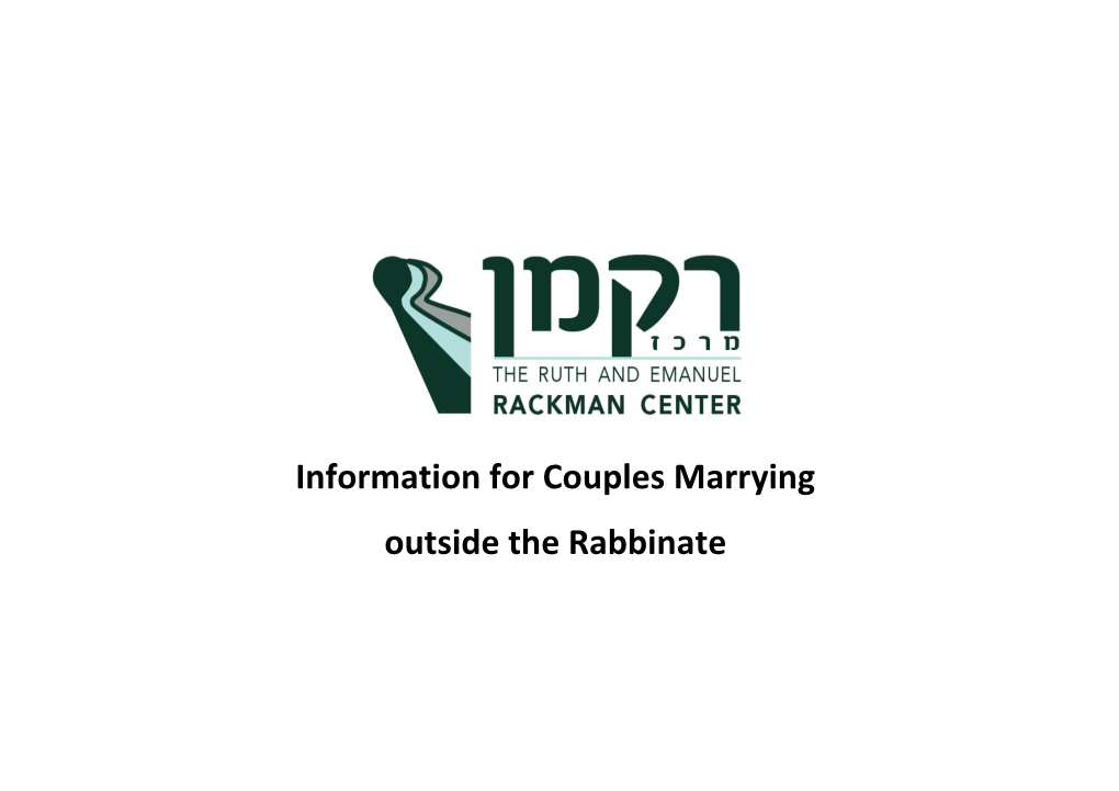 Information for Couples Marrying Outside the Rabbinate