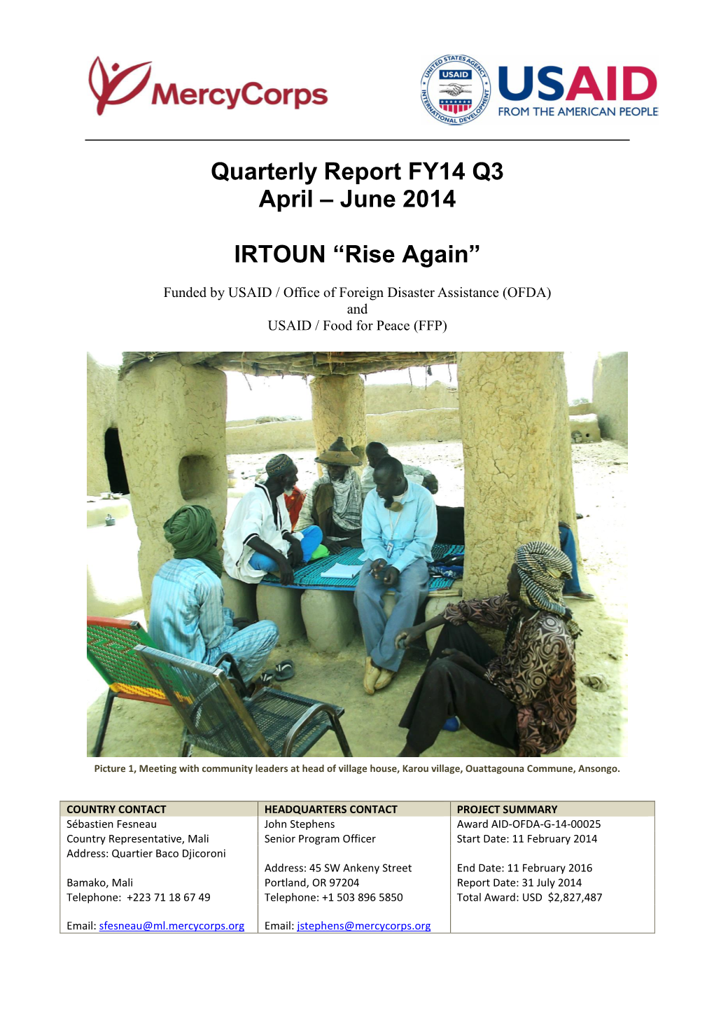 Second Quarterly Report for Usg Fy 2011