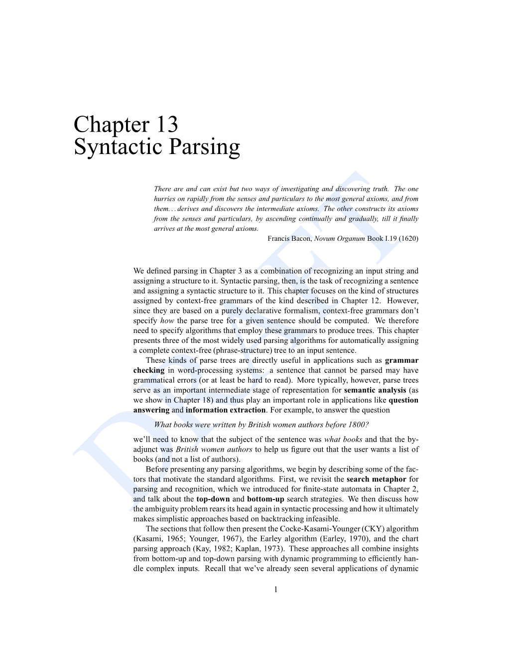 Chapter 13 Syntactic Parsing