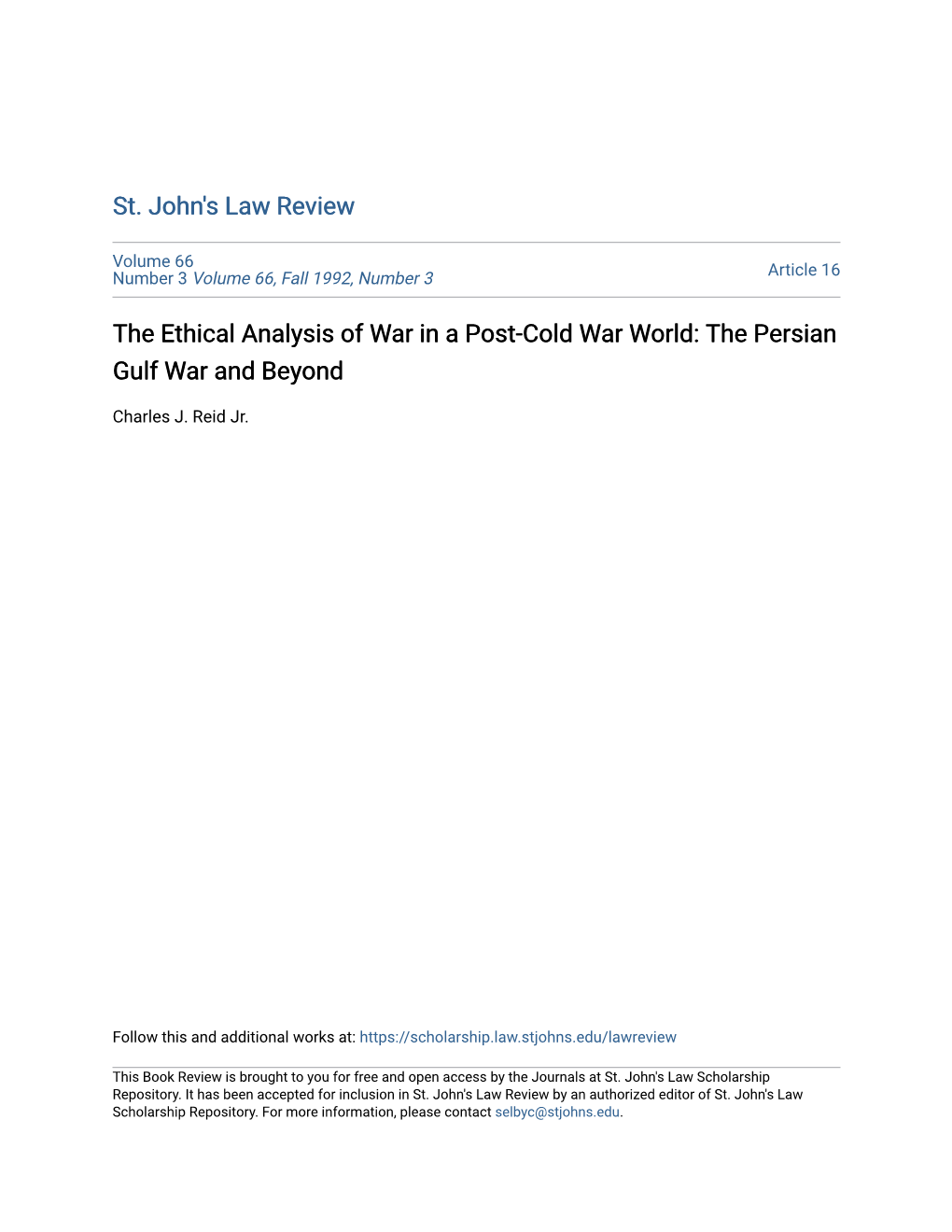 The Persian Gulf War and Beyond
