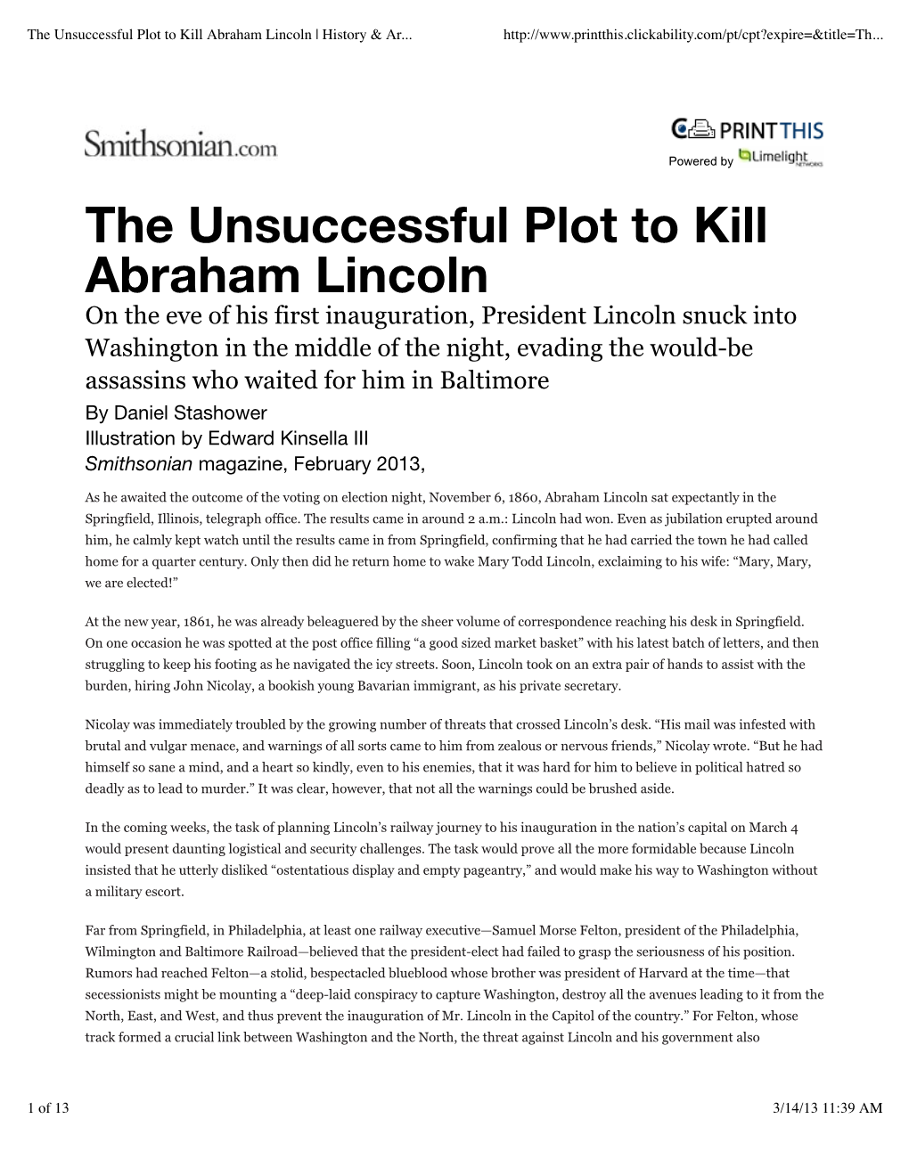 The Unsuccessful Plot to Kill Abraham Lincoln | History & Archaeology