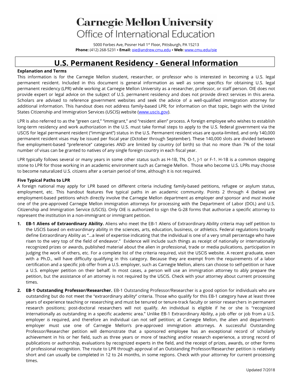 U.S. Permanent Residency