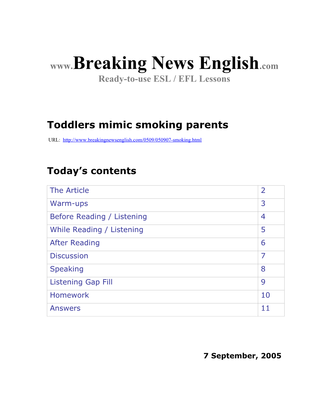 Toddlers Mimic Smoking Parents