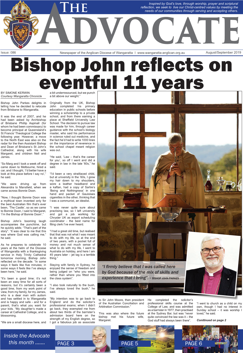 Bishop John Reflects on Eventful 11