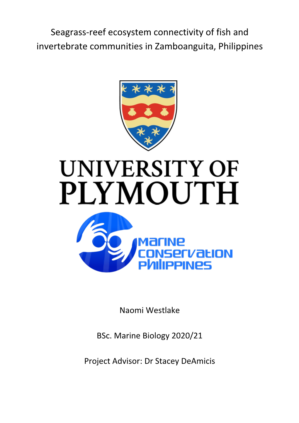 Seagrass-Reef Ecosystem Connectivity of Fish and Invertebrate Communities in Zamboanguita, Philippines