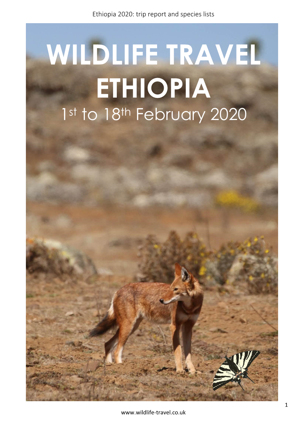 Wildlife Travel Ethiopia 2020