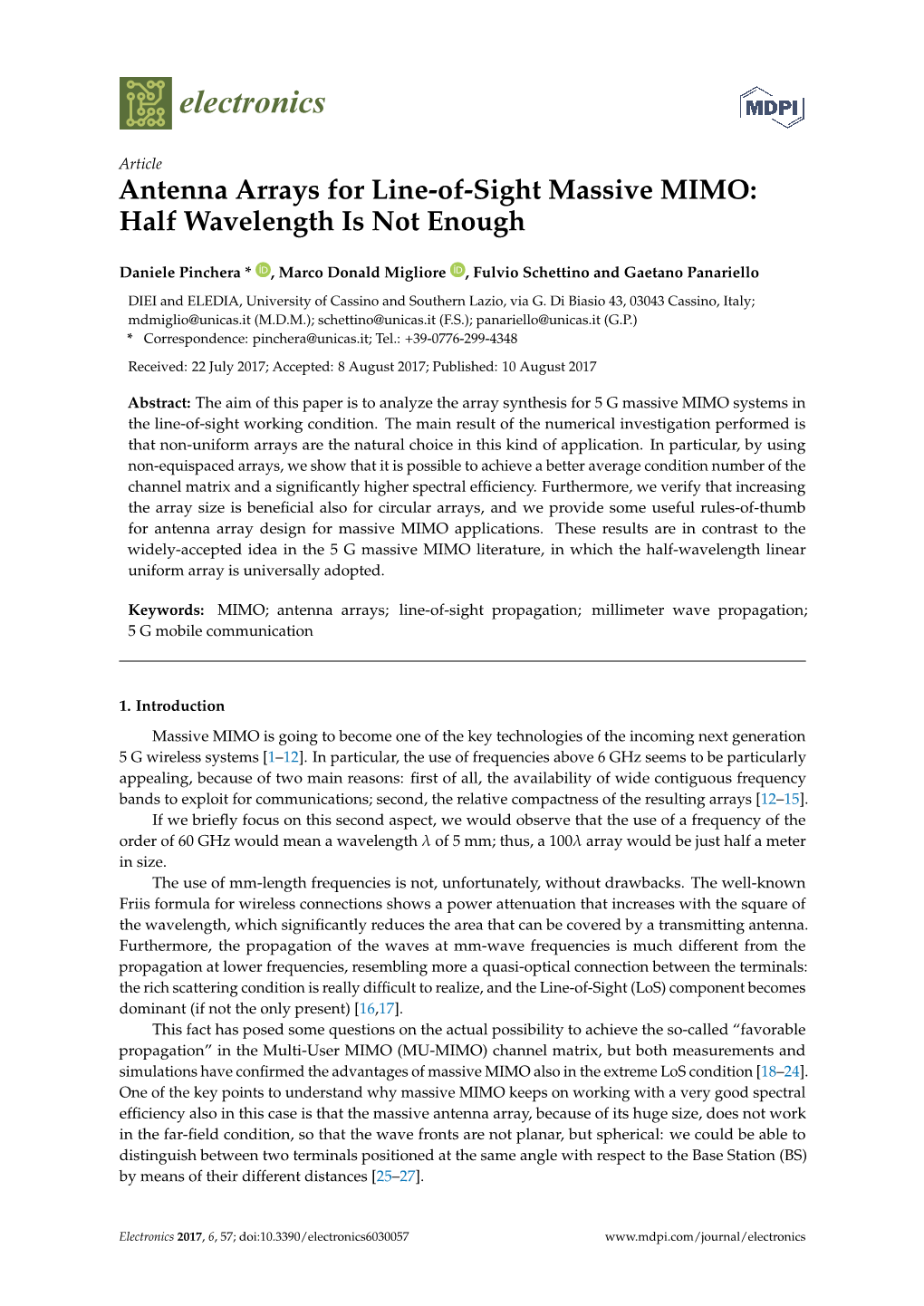 Antenna Arrays for Line-Of-Sight Massive MIMO: Half Wavelength Is Not Enough