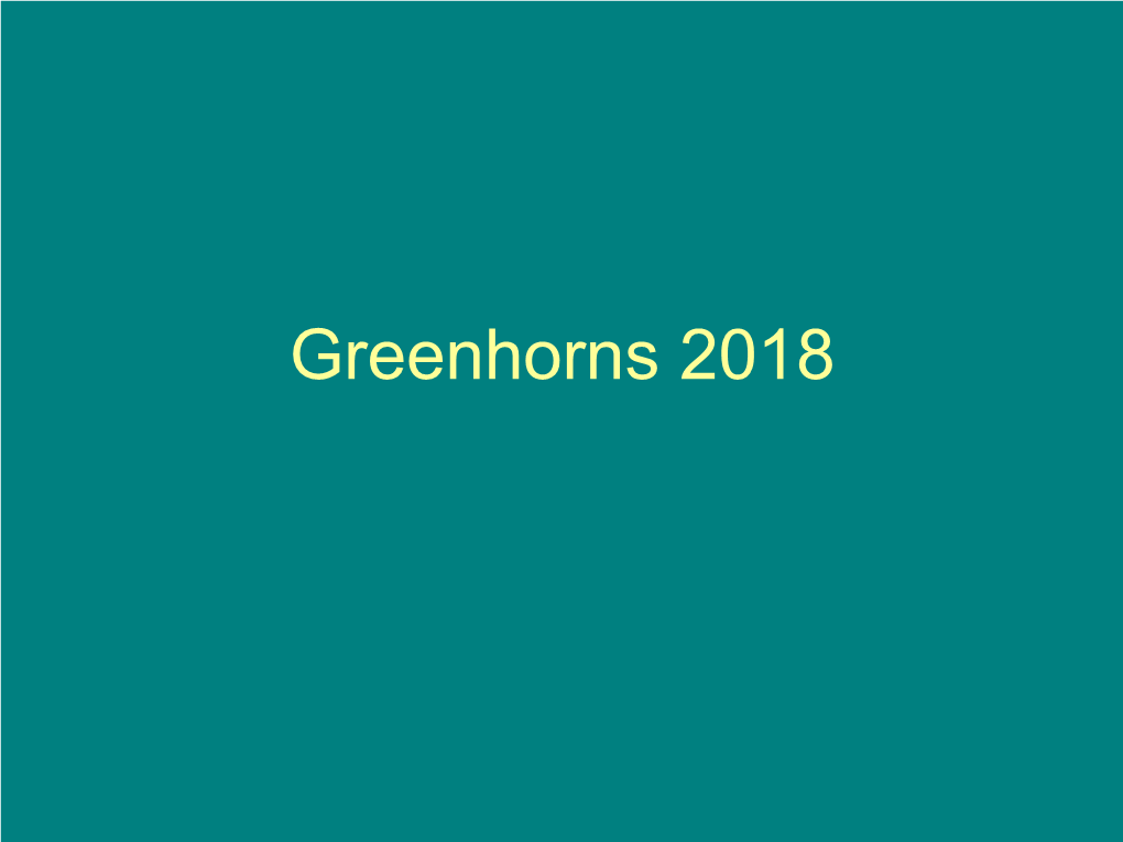 Greenhorns 2018