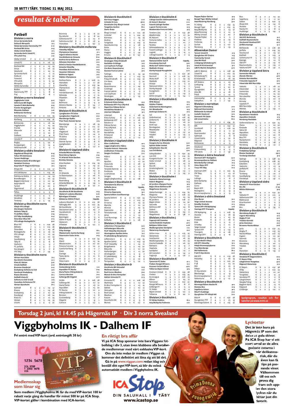 Viggbyholms IK - Dalhem IF Hägernäs IP Som Det Fri Entré Med VIP-Kort (Ord