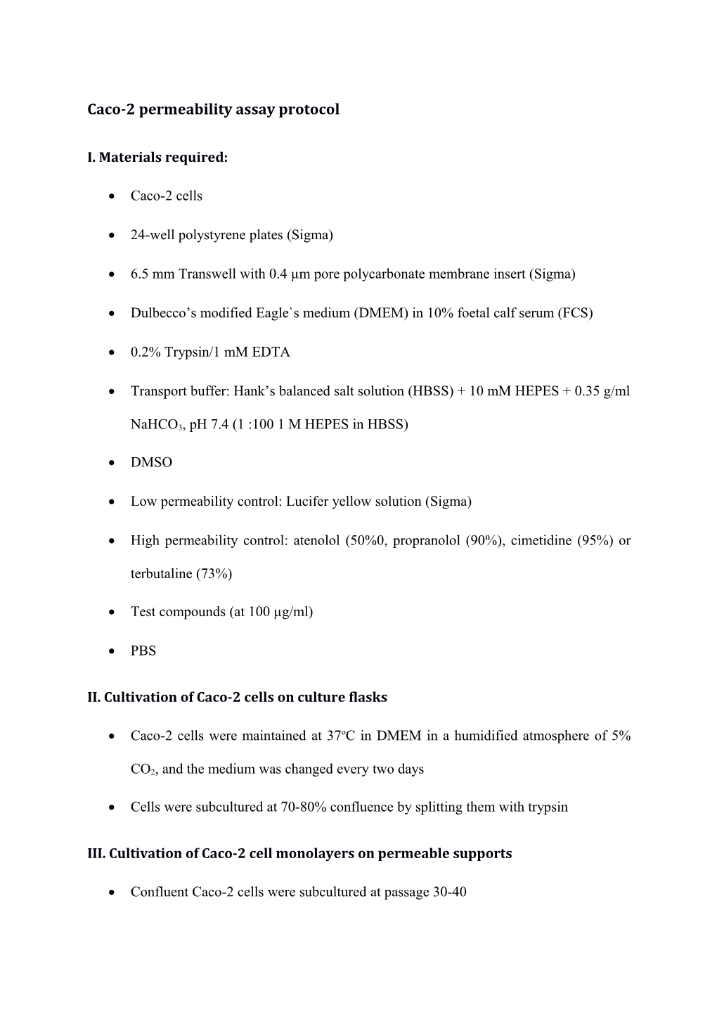 Caco-2 Permeability Assay Protocol