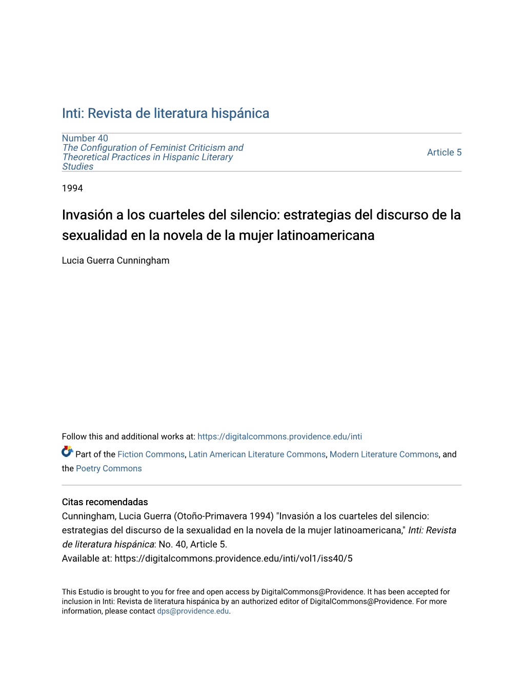 Estrategias Del Discurso De La Sexualidad En La Novela De La Mujer Latinoamericana