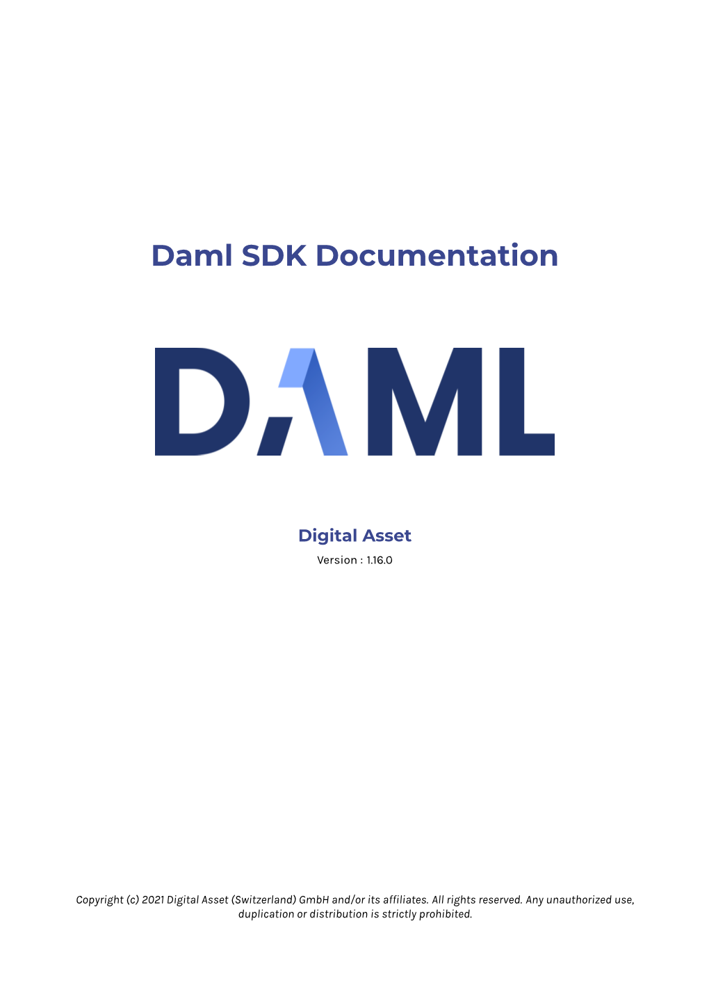 Daml SDK Documentation