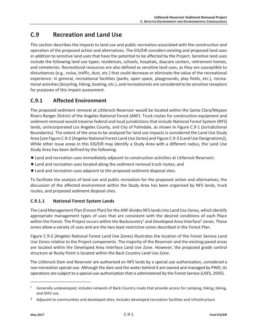 Littlerock Reservoir Sediment Removal Project Final EIS/EIR