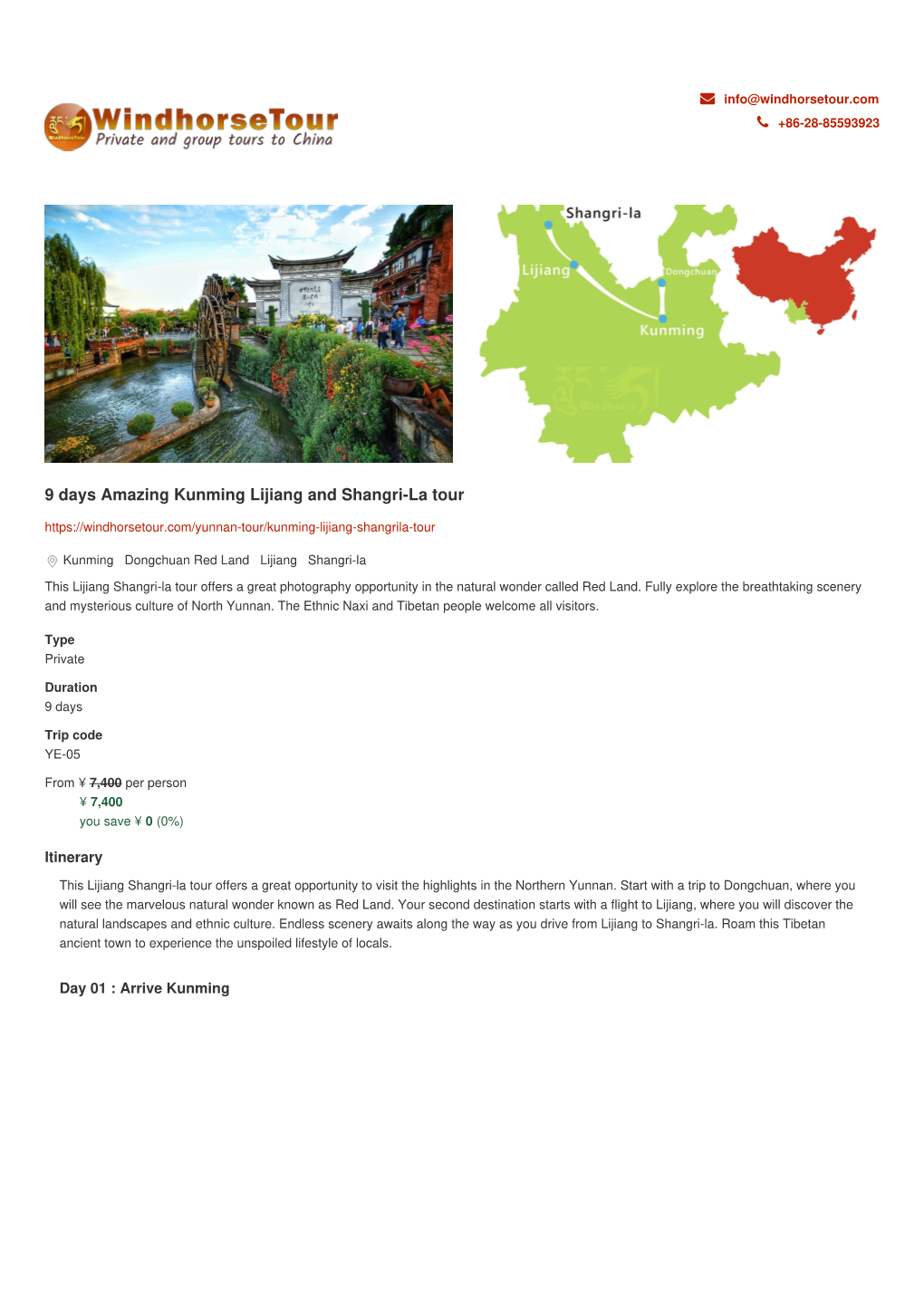 9 Days Amazing Kunming Lijiang and Shangri-La Tour