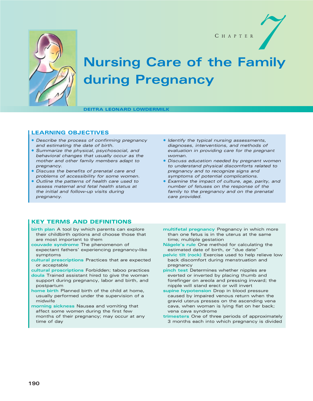 Nursing Care of the Family During Pregnancy 191