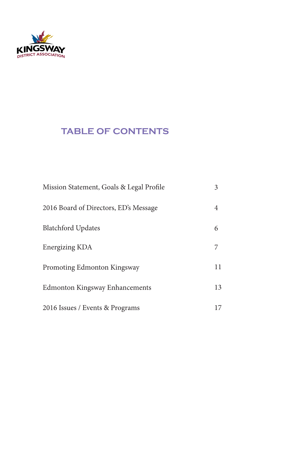 Table of Contents