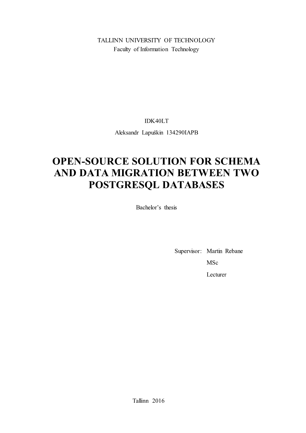 Open-Source Solution for Schema and Data Migration Between Two Postgresql Databases