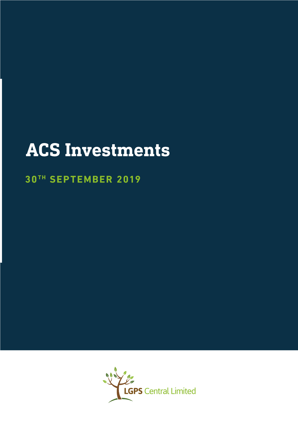 Acs Sub Fund Investments September 2019