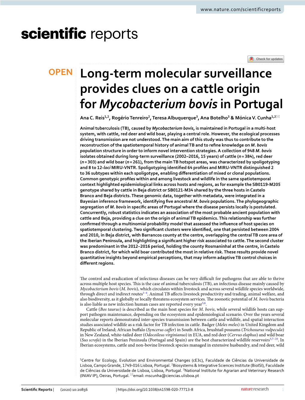 Long-Term Molecular Surveillance Provides Clues on a Cattle Origin For