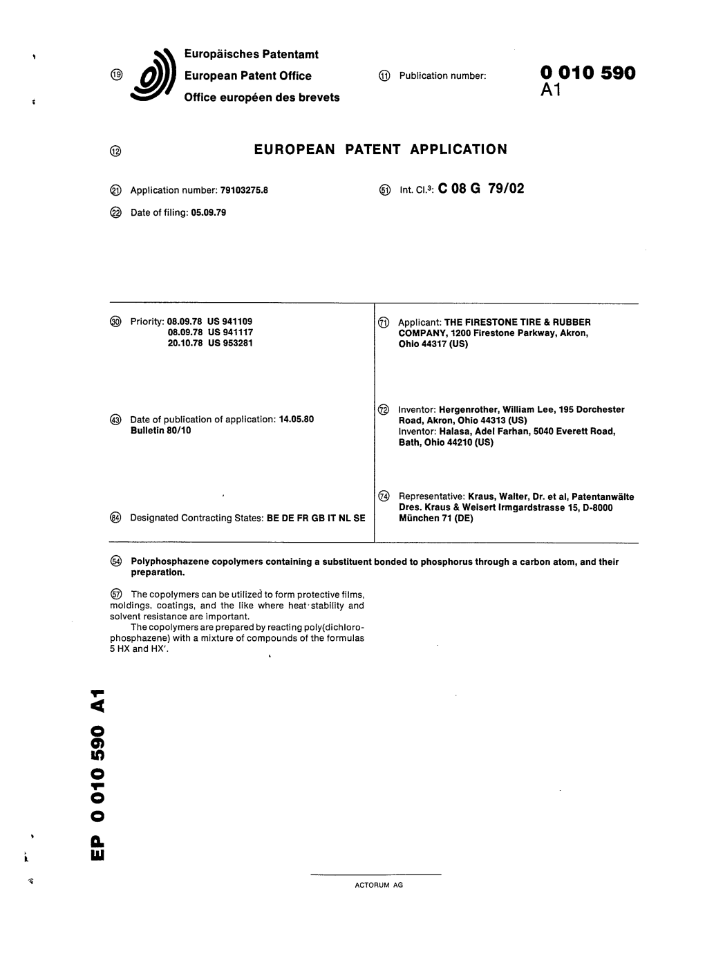 Polyphosphazene Copolymers Containing a Substituent Bonded to Phosphorus Through a Carbon Atom, and Their Preparation