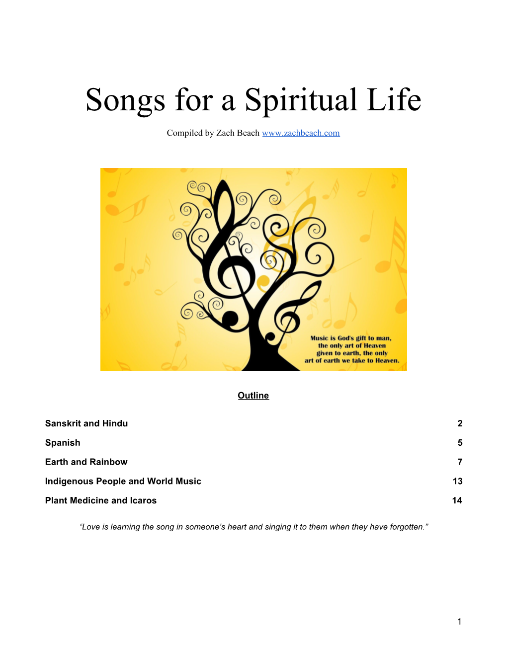 Songs for a Spiritual Life