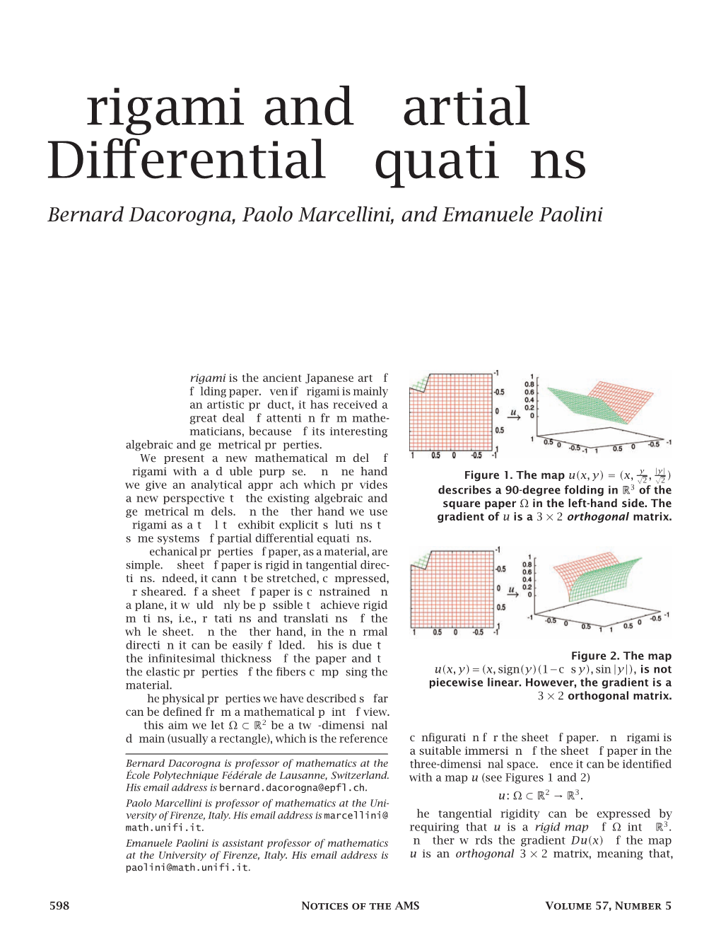 Origami and Partial Differential Equations