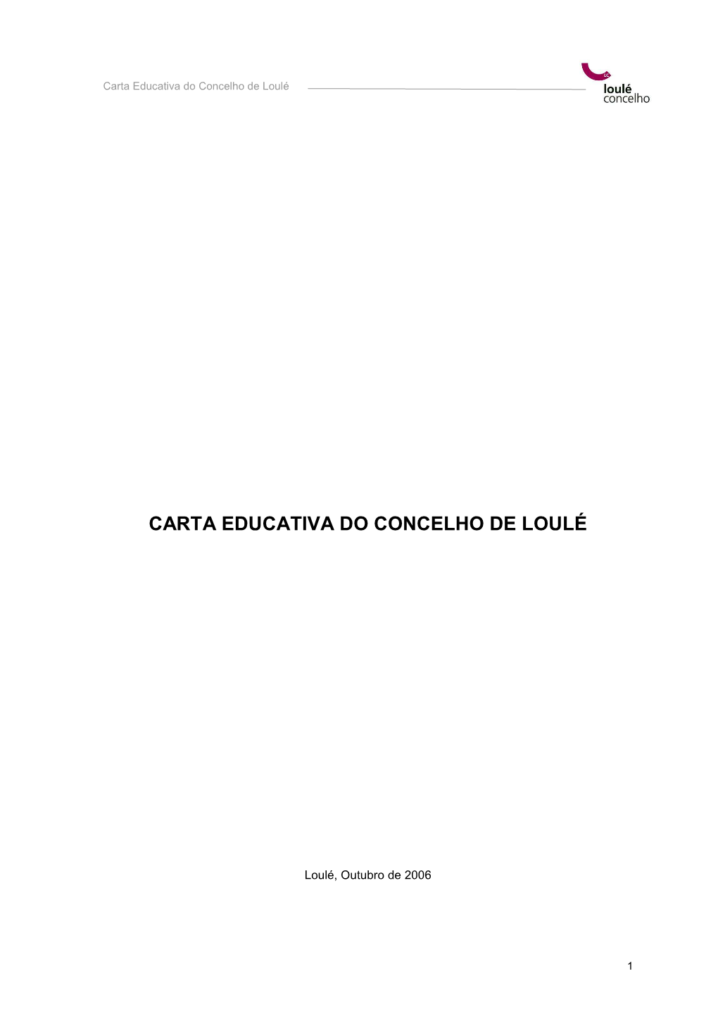 Carta Educativa Do Concelho De Loulé