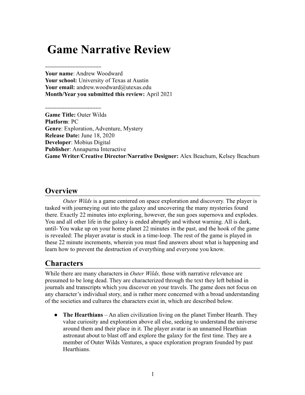 Andrewwoodward Game Narrative Review Outerwilds.Docx