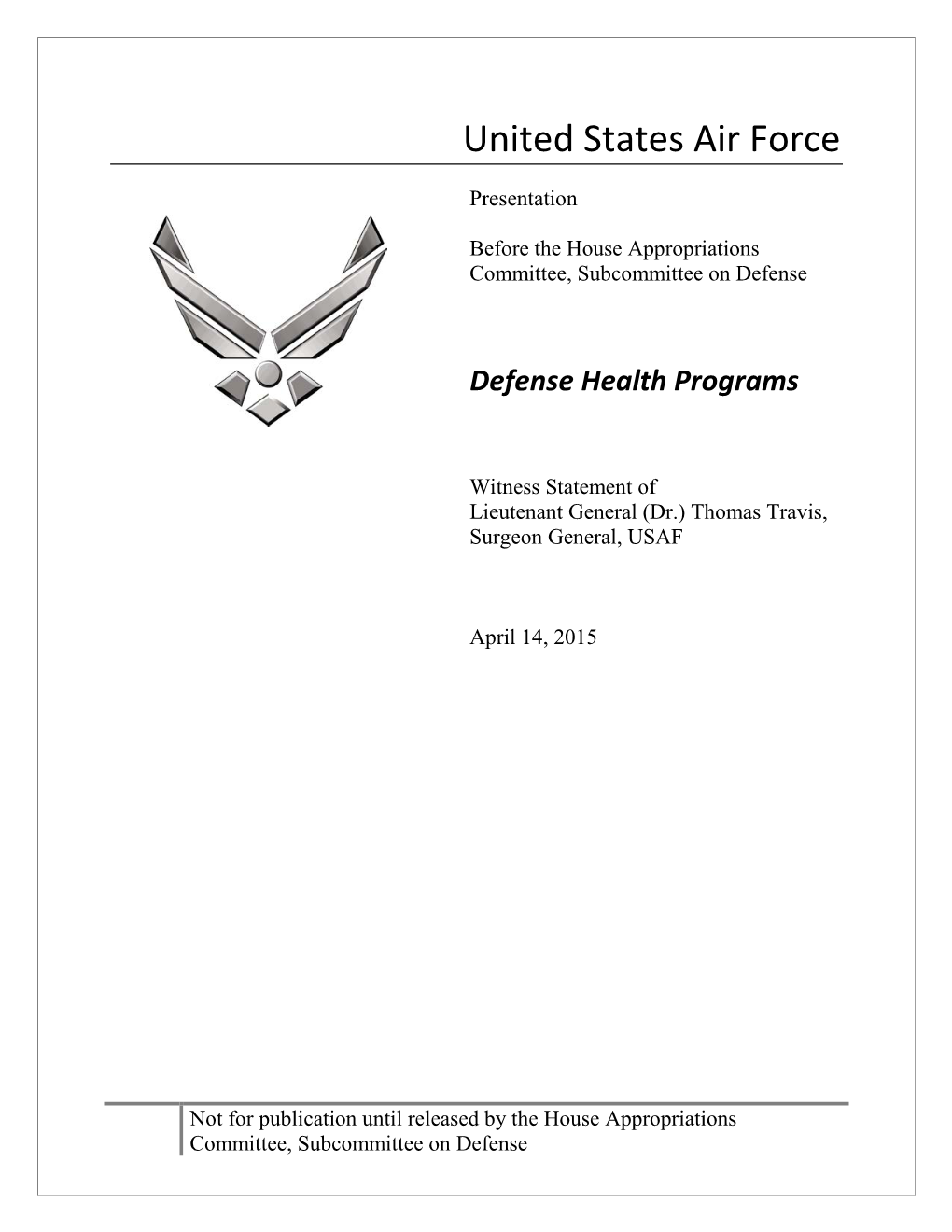 Fiscal Year 2010 Air Force Posture Statement