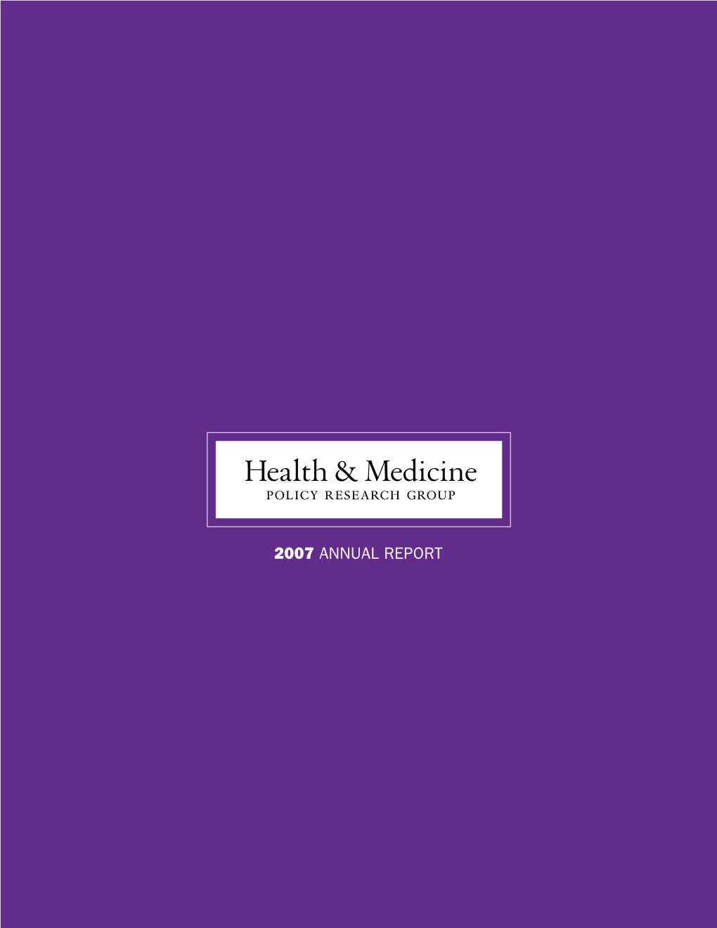 Health & Medicine Policy Research Group