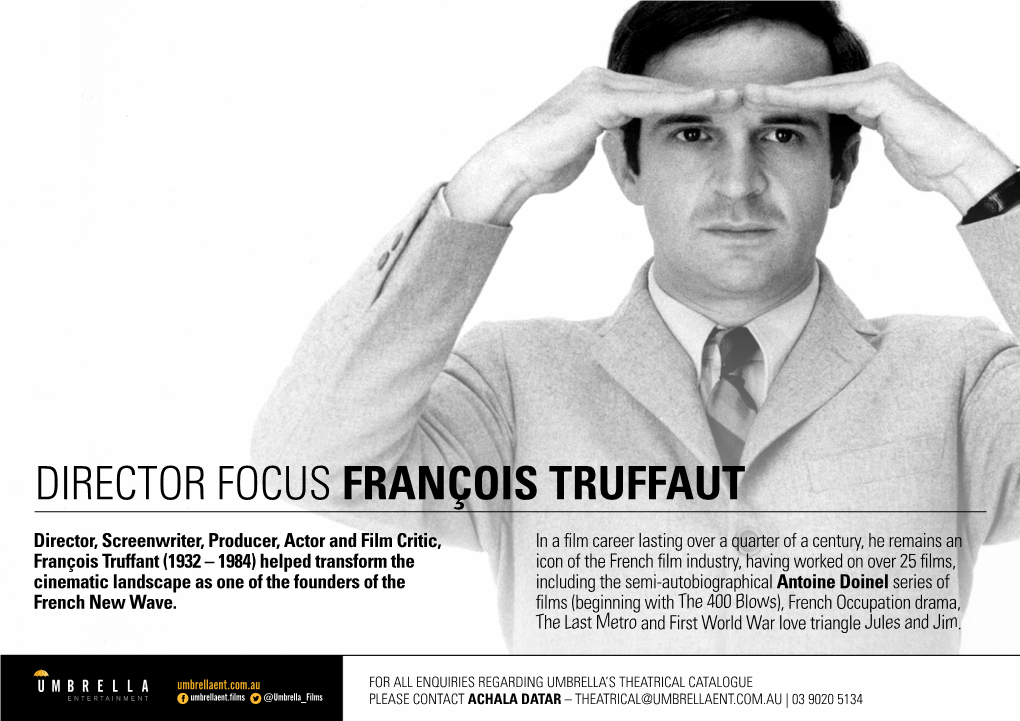Director Focus François Truffaut