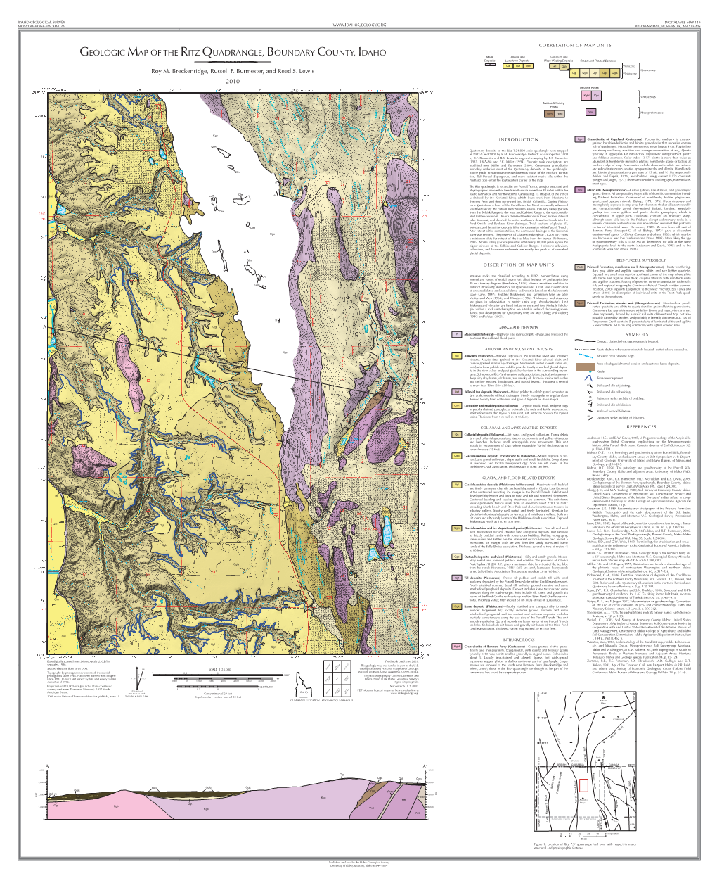 Geologic Map of the Ritz Quadrangle, Boundary County, Idaho