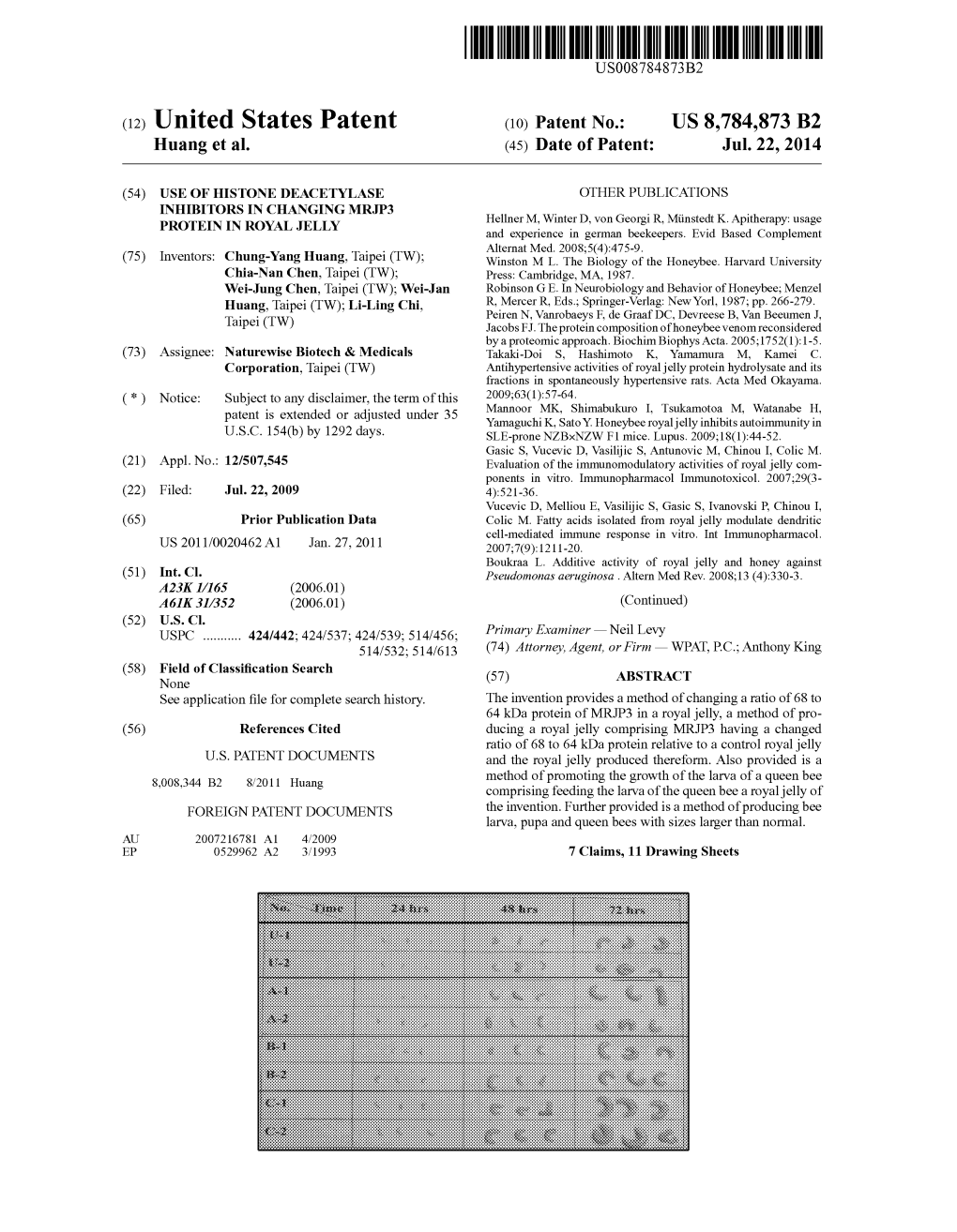 (12) United States Patent (10) Patent No.: US 8,784,873 B2 Huang Et Al