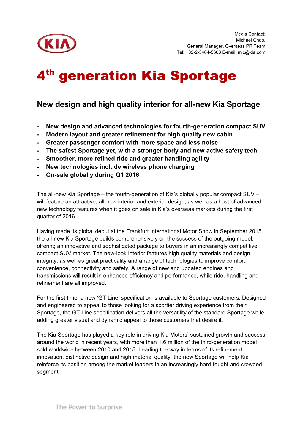 4Th Generation Kia Sportage