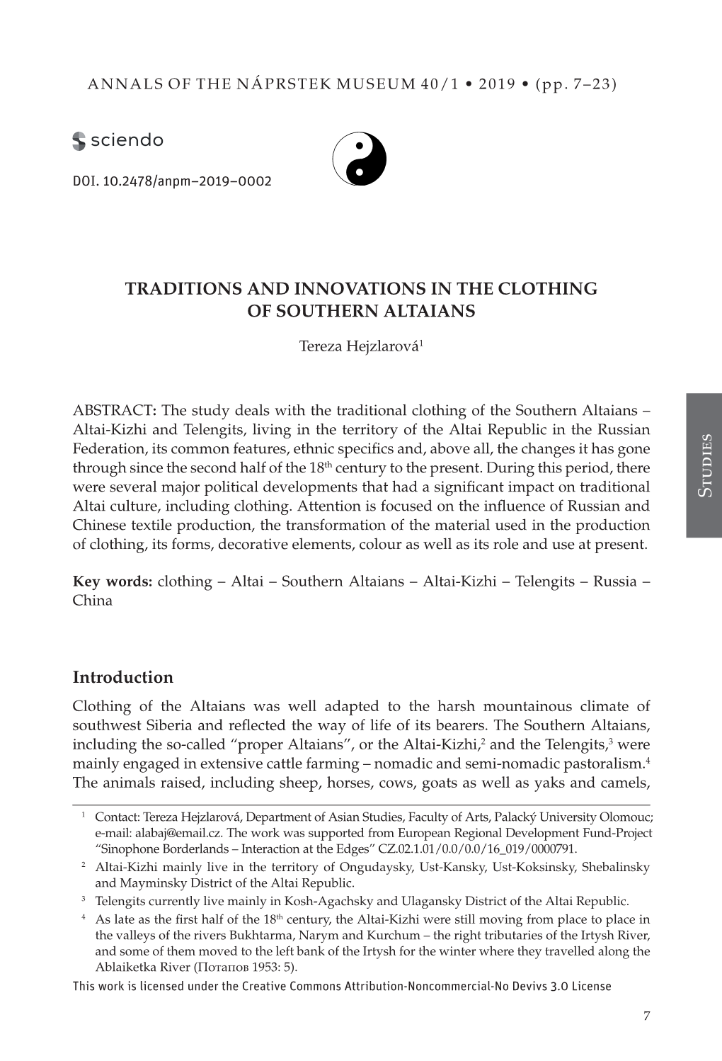 Studies Altai Culture, Including Clothing