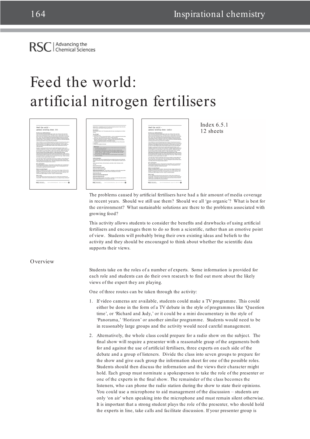 Feed the World: Artificial Nitrogen Fertilisers