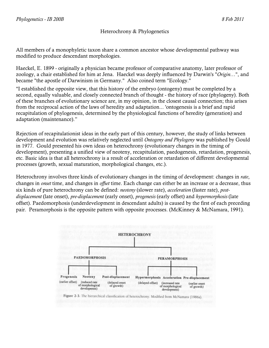 Phylogenetics - IB 200B 8 Feb 2011