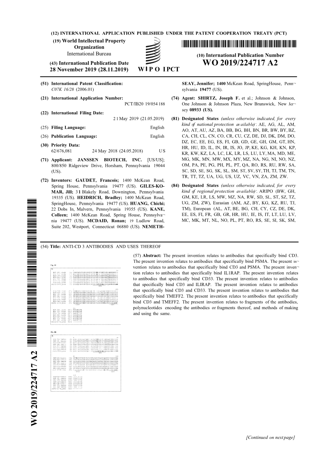WO 2019/224717 A2 28 November 2019 (28.11.2019) W P O I PCT