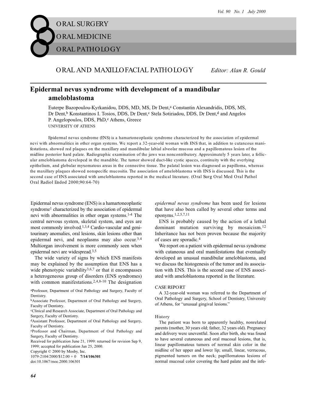 Epidermal Nevus Syndrome with Development of a Mandibular