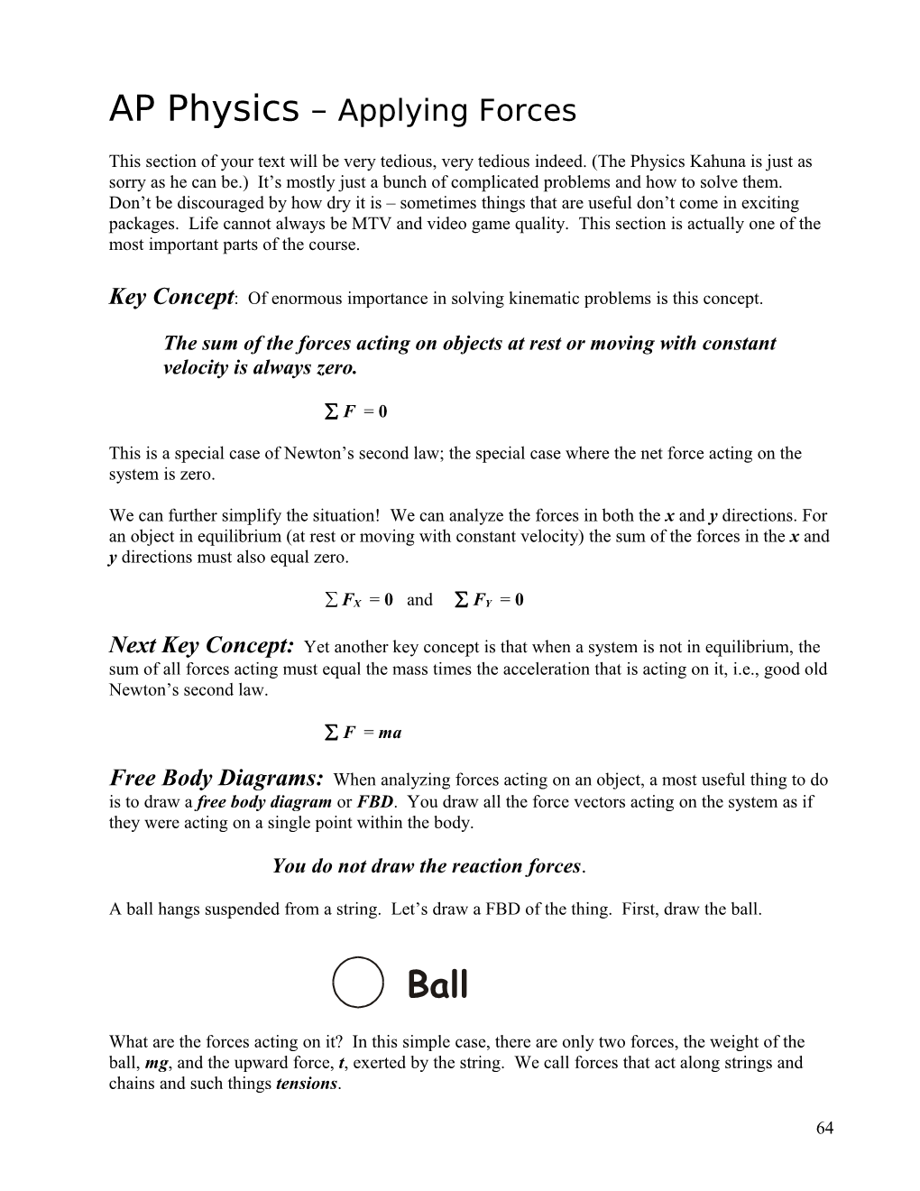 AP Physics Applying Forces