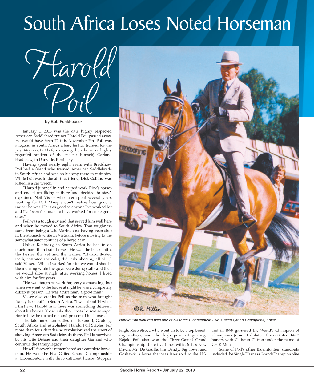 South Africa Loses Noted Horseman Harold