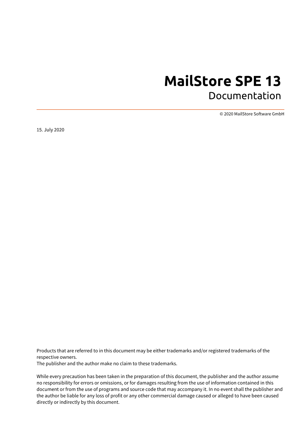 Mailstore SPE 13 Manual