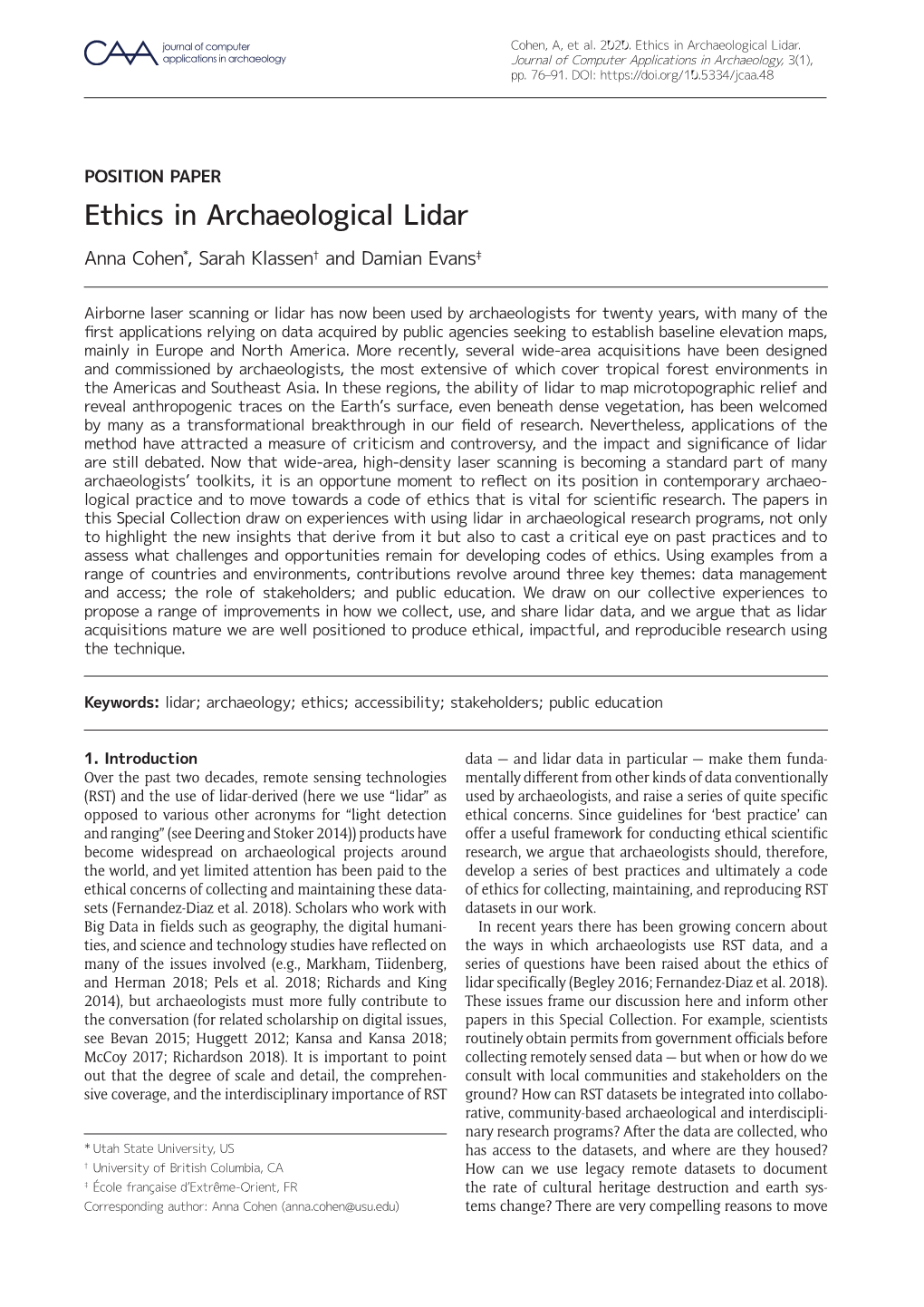 Ethics in Archaeological Lidar